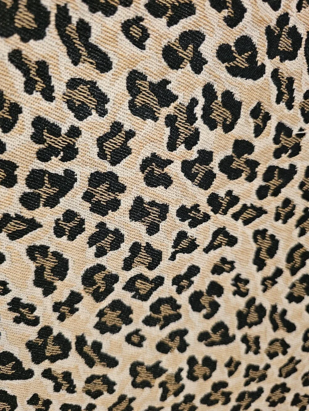 Vintage Reversible Woven Animal Print Table Runner 68" L x 13" W Black & Tan - Picture 3 of 6